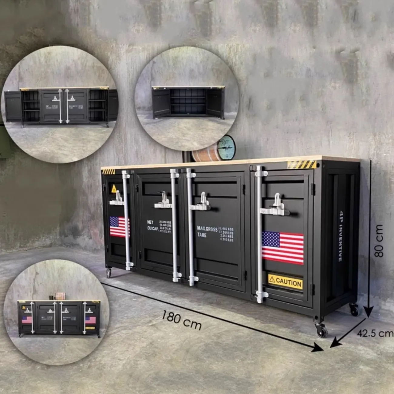 Индивидуальный телевизионный шкаф в индустриальном стиле Nautical 36522-29 Индивидуальный телевизионный шкаф в индустриальном стиле Nautical 36522-29