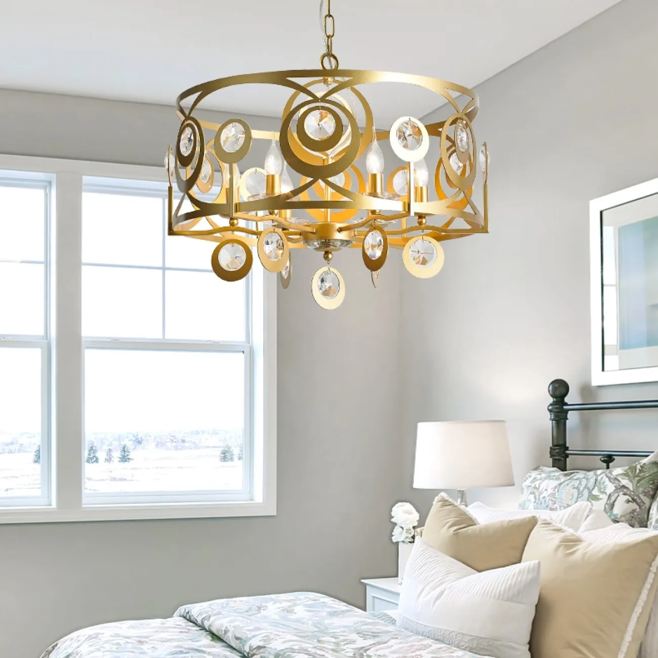 Дизайнерская люстра со стеклянными подвесками ADEN