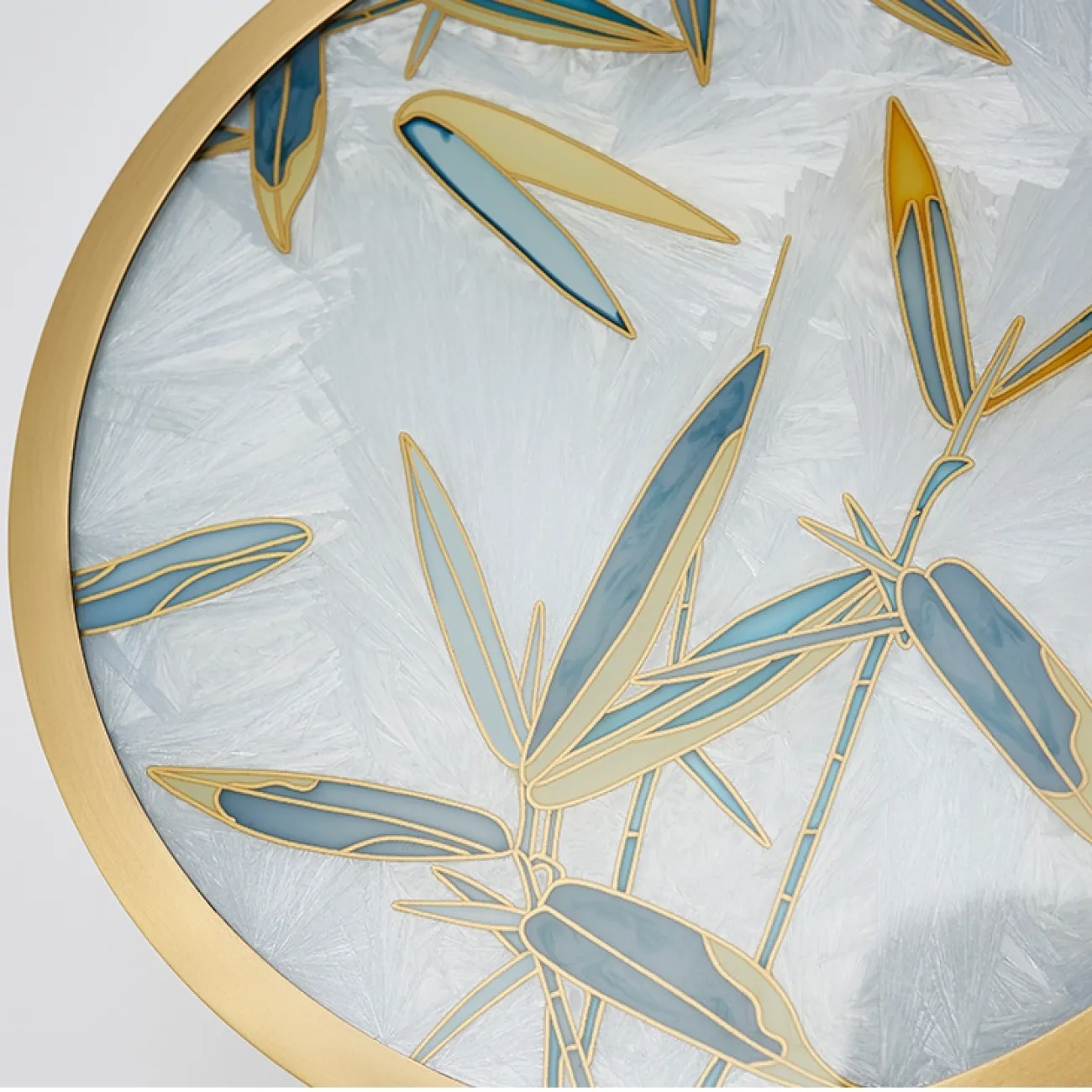 Светодиодный настенный светильник в виде стебля бамбука со стеклянным панно с росписью в японском стиле AKIRA WALL