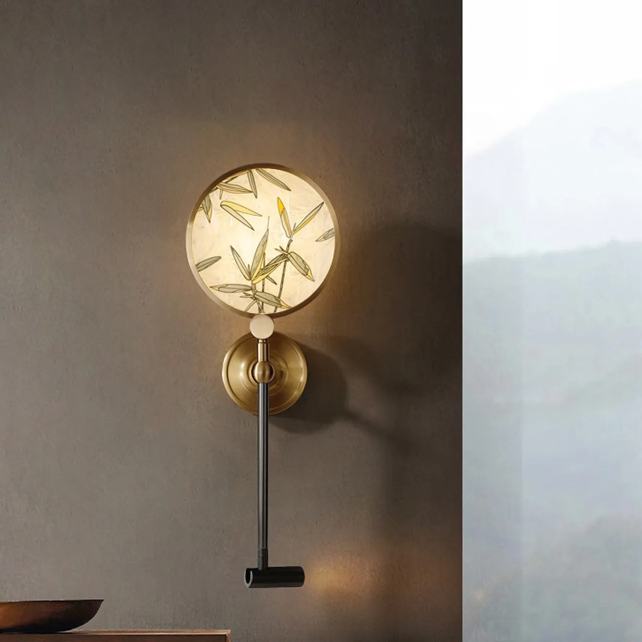 Светодиодное бра с декоративным панно в японском стиле и дополнительным поворотным плафоном для чтения AKIRA WALL 2