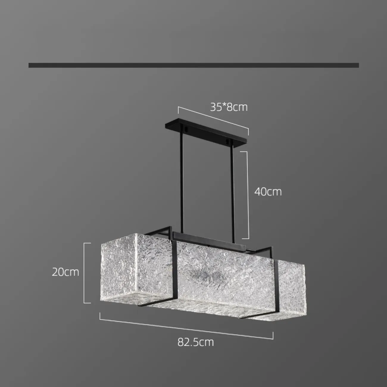Светильник с корпусом из рельефных пластин в виде объемного прямоугольника ALANNA
