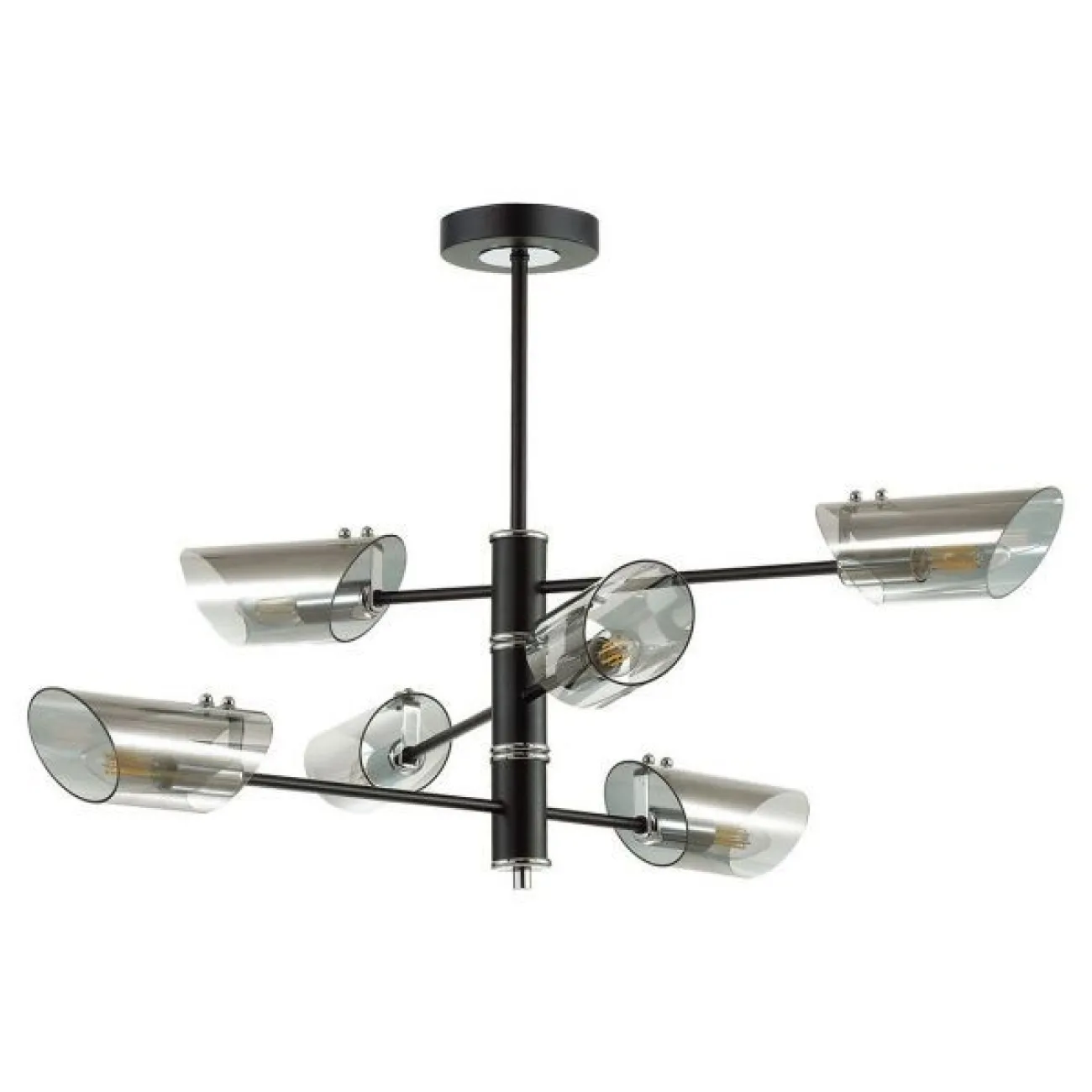 Люстра со стеклянными плафонами дымчатого цвета ALDO