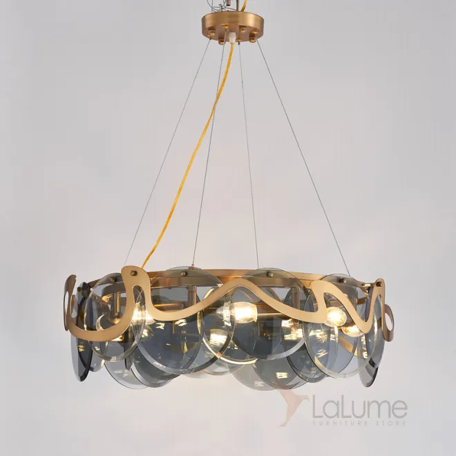 Потолочная люстра в стиле постмодерн со стеклянными подвесами ALESSA