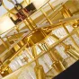 Дизайнерская потолочная люстра со стеклянными гранеными подвесками ALSING C