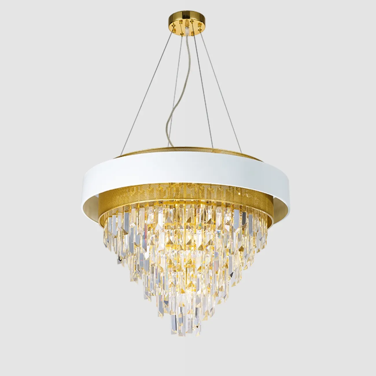 Дизайнерская люстра со стеклянными гранеными подвесками ALSING