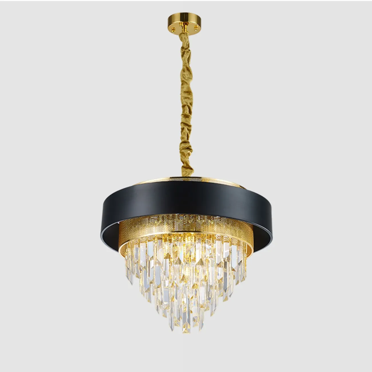 Дизайнерская люстра со стеклянными гранеными подвесками ALSING