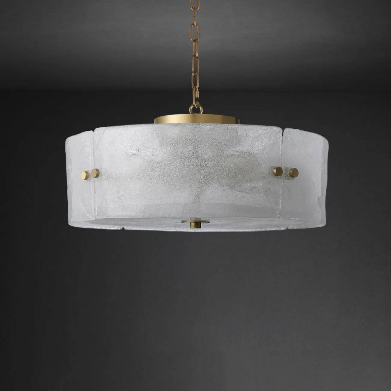 Подвесная люстра с абажуром из узорчатого стекла ANEMON CH