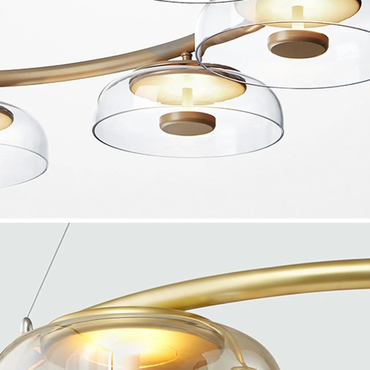 Дизайнерская светодиодная люстра со стеклянными плафонами ARCTIC Дизайнерская светодиодная люстра со стеклянными плафонами ARCTIC