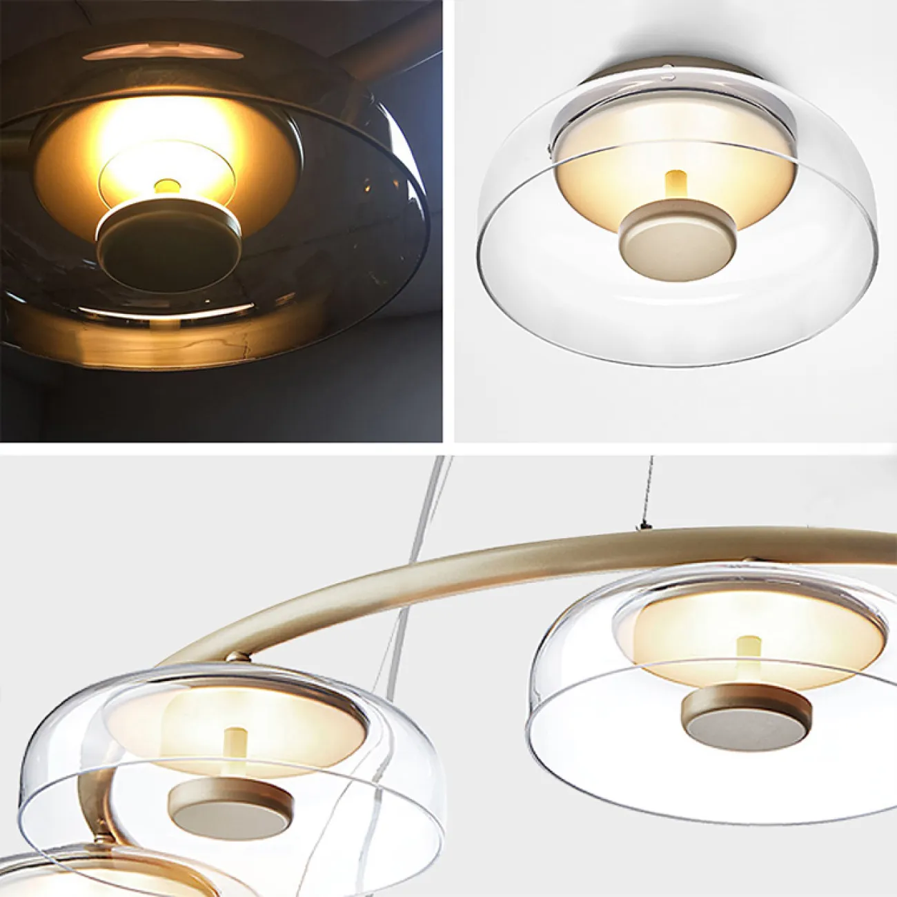 Дизайнерская светодиодная люстра со стеклянными плафонами ARCTIC Дизайнерская светодиодная люстра со стеклянными плафонами ARCTIC