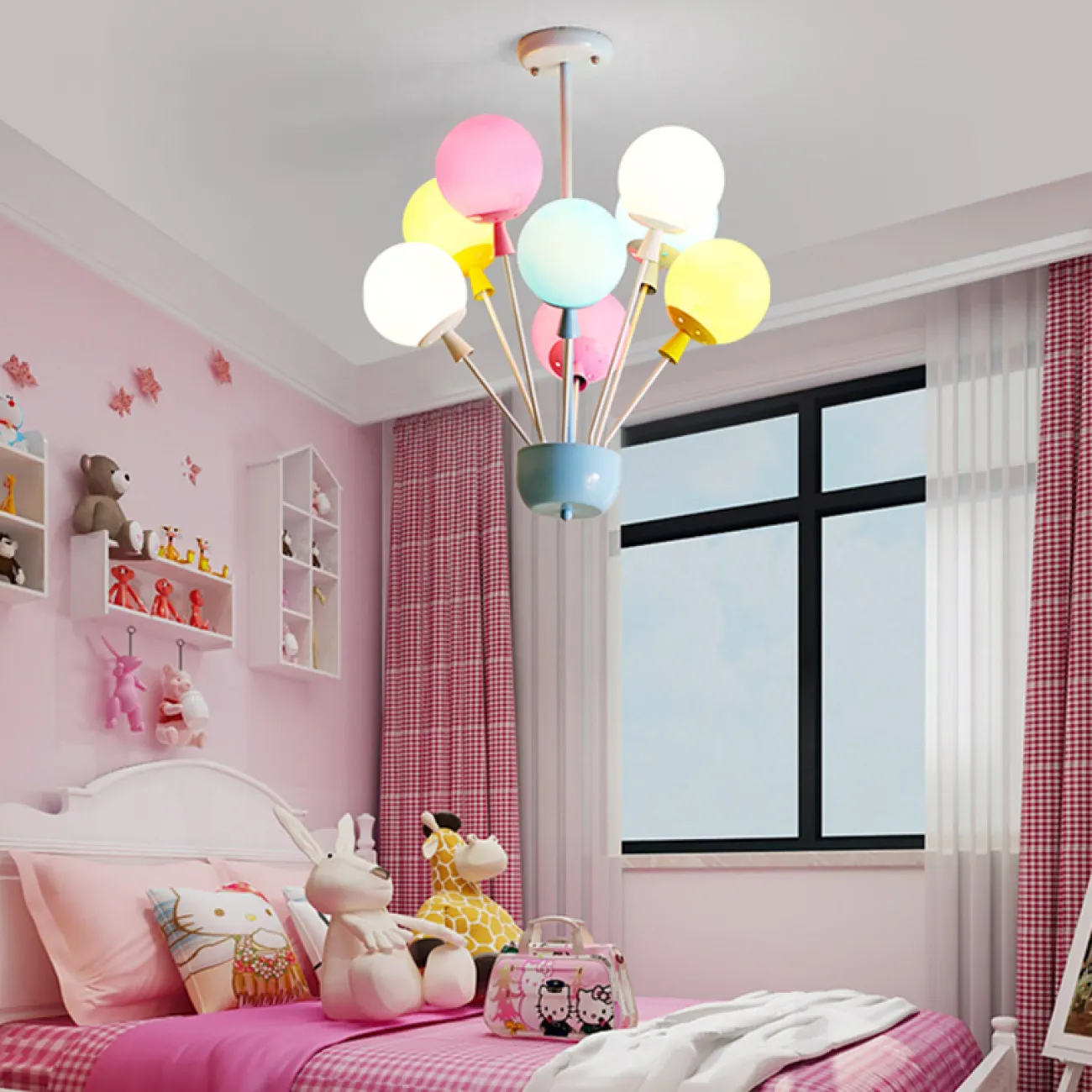 Люстра на штанге с воздушными шарами для детской комнаты BALLOON-UP A