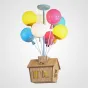 Люстра на штанге с домиком и воздушными шарами для детской комнаты BALLOON-UP B