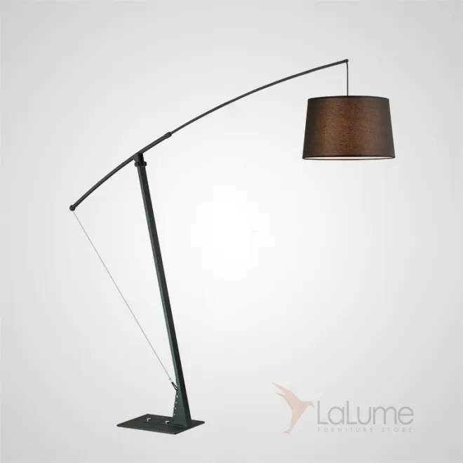 Торшер в современном стиле с текстильным абажуром на штанге с регулировкой наклона BELFORT