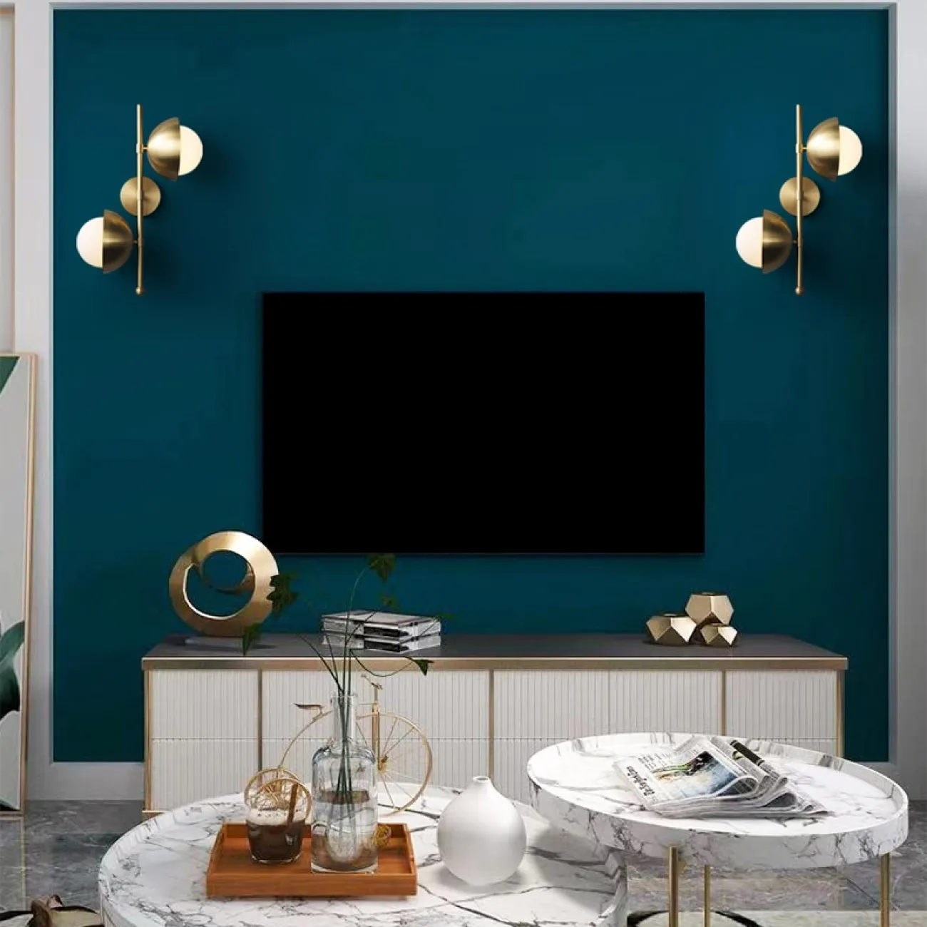 Бра из металла с плафонами из стекла BENTA WALL