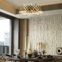 Линейка люстр в силе пост-модерн с абажуром из стеклянных подвесок BERLY