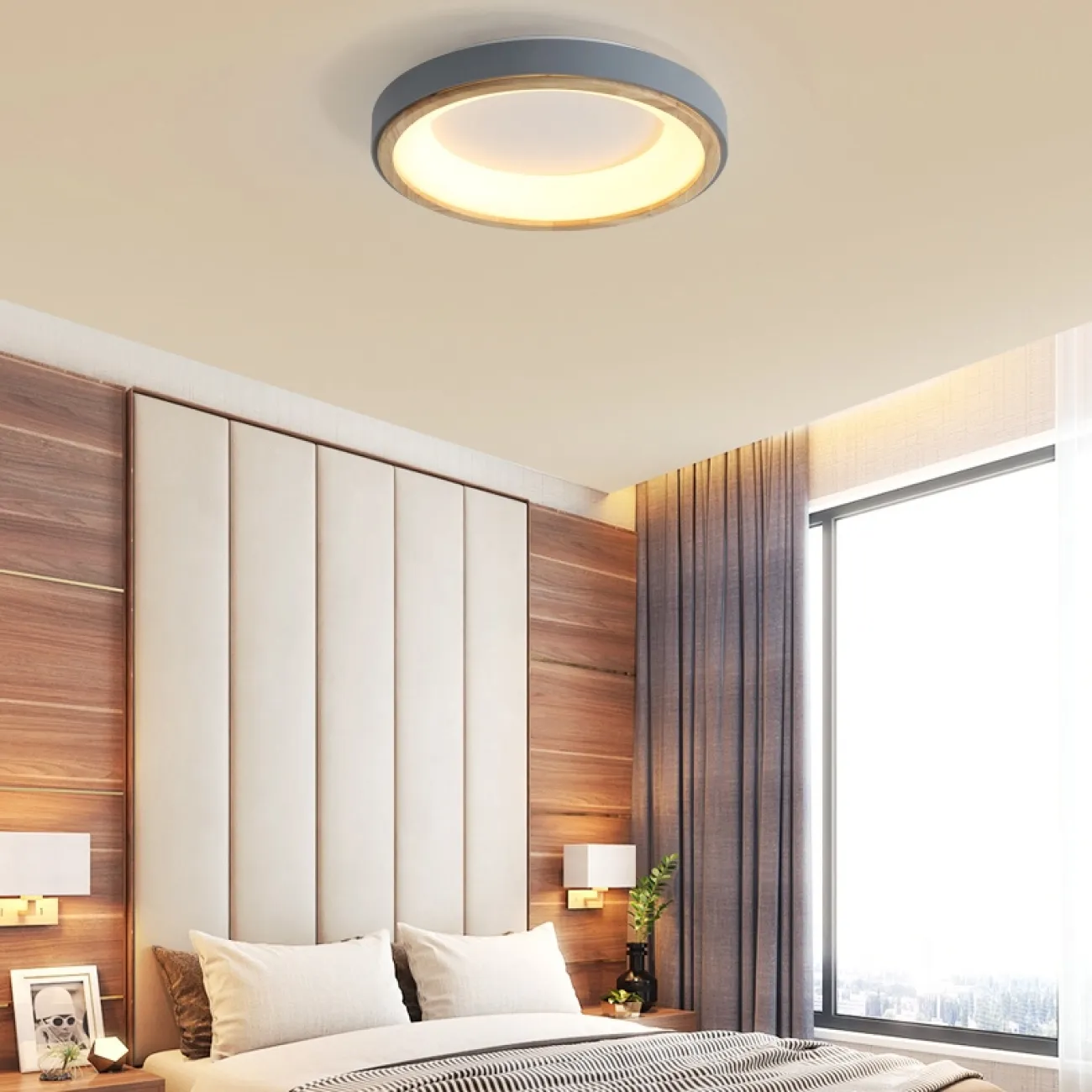 Серия потолочных светодиодных светильников разных форм с фактурным деревянным основанием BRISTOL Серия потолочных светодиодных светильников разных форм с фактурным деревянным основанием BRISTOL