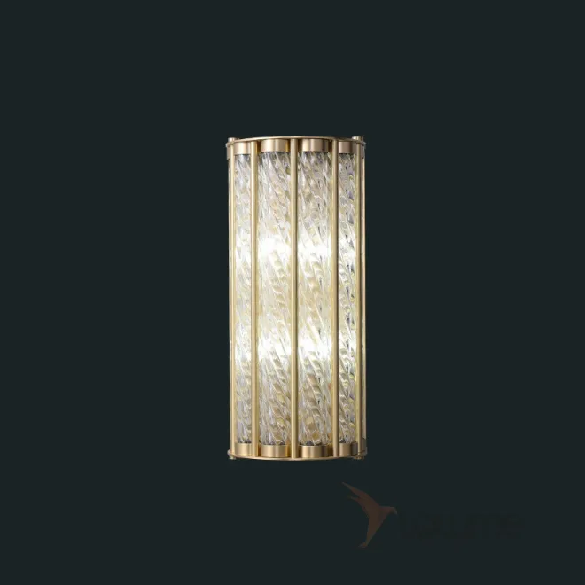 CASEYНастенный светильник из стержней со спиральным рельефом на латунном основании 