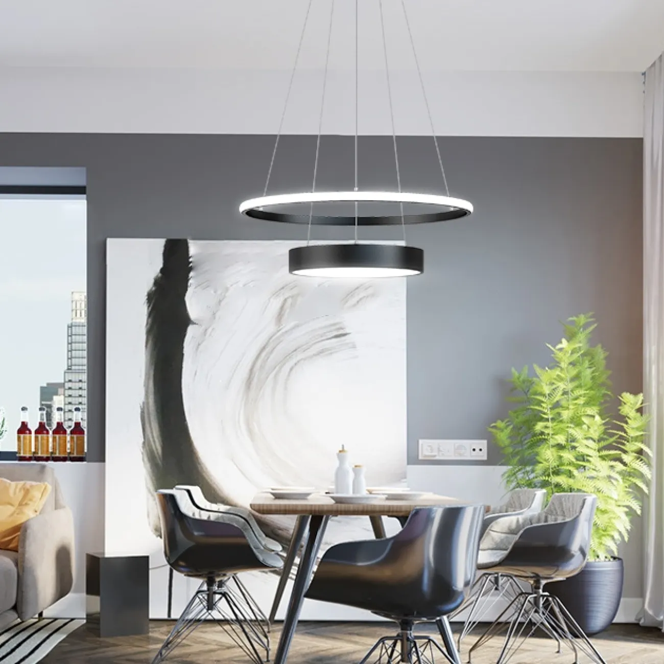 Кольцевая светодиодная люстра с LED матрицей CHANCE ONE