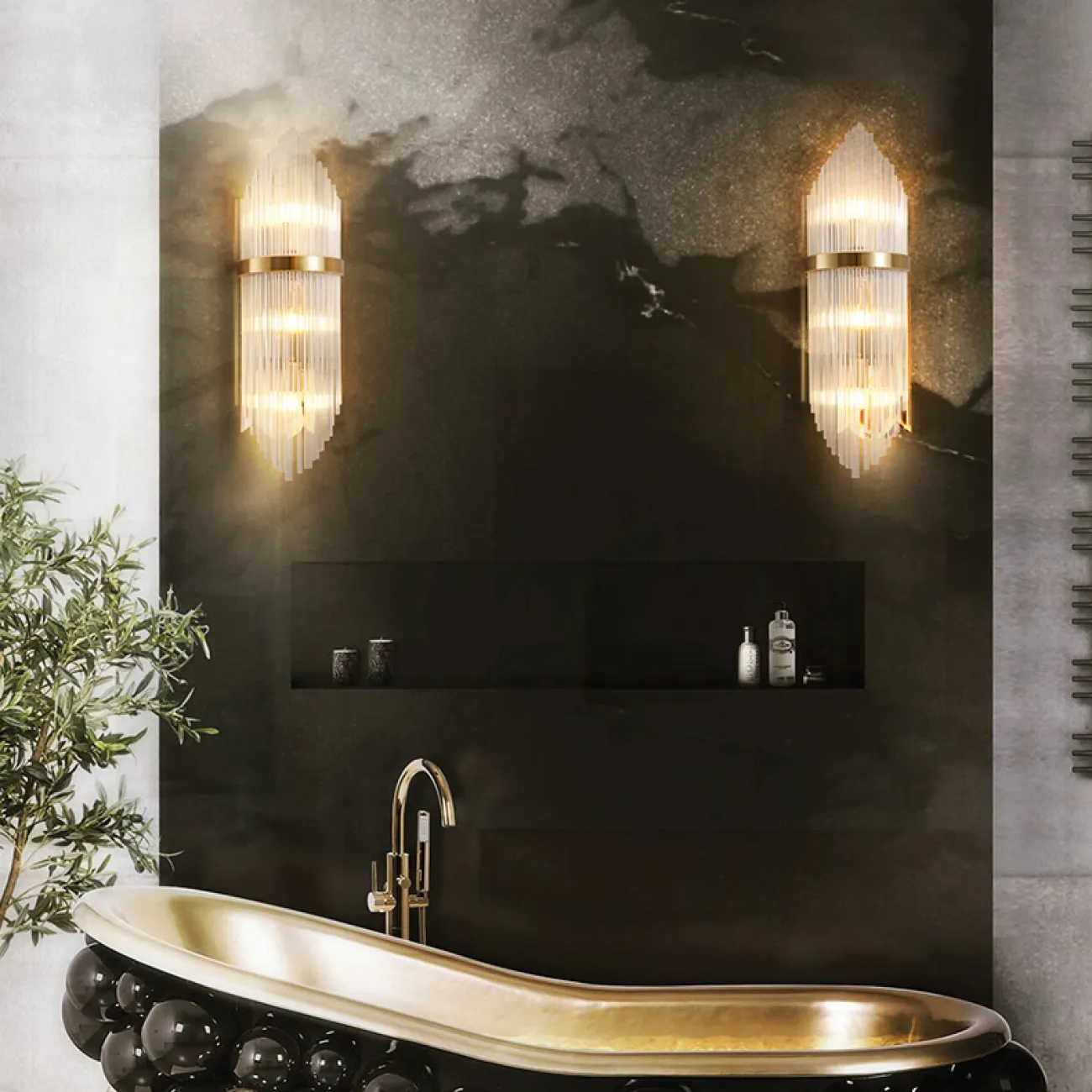 Настенный светильник из стеклянных стержней в стиле модерн CONCERT