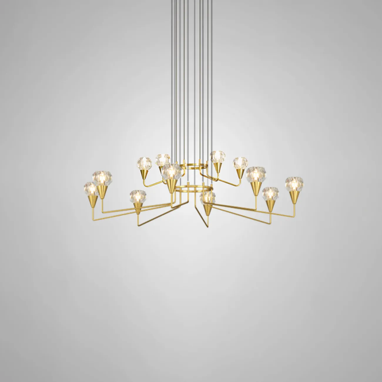 Подвесная люстра с плафонами из граненого стекла CREIL