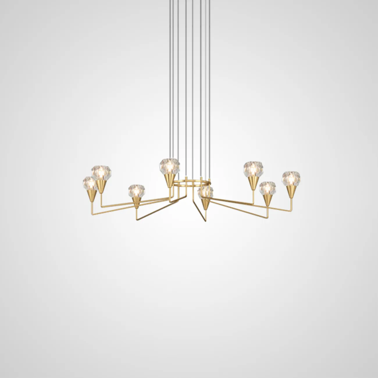 Подвесная люстра с плафонами из граненого стекла CREIL