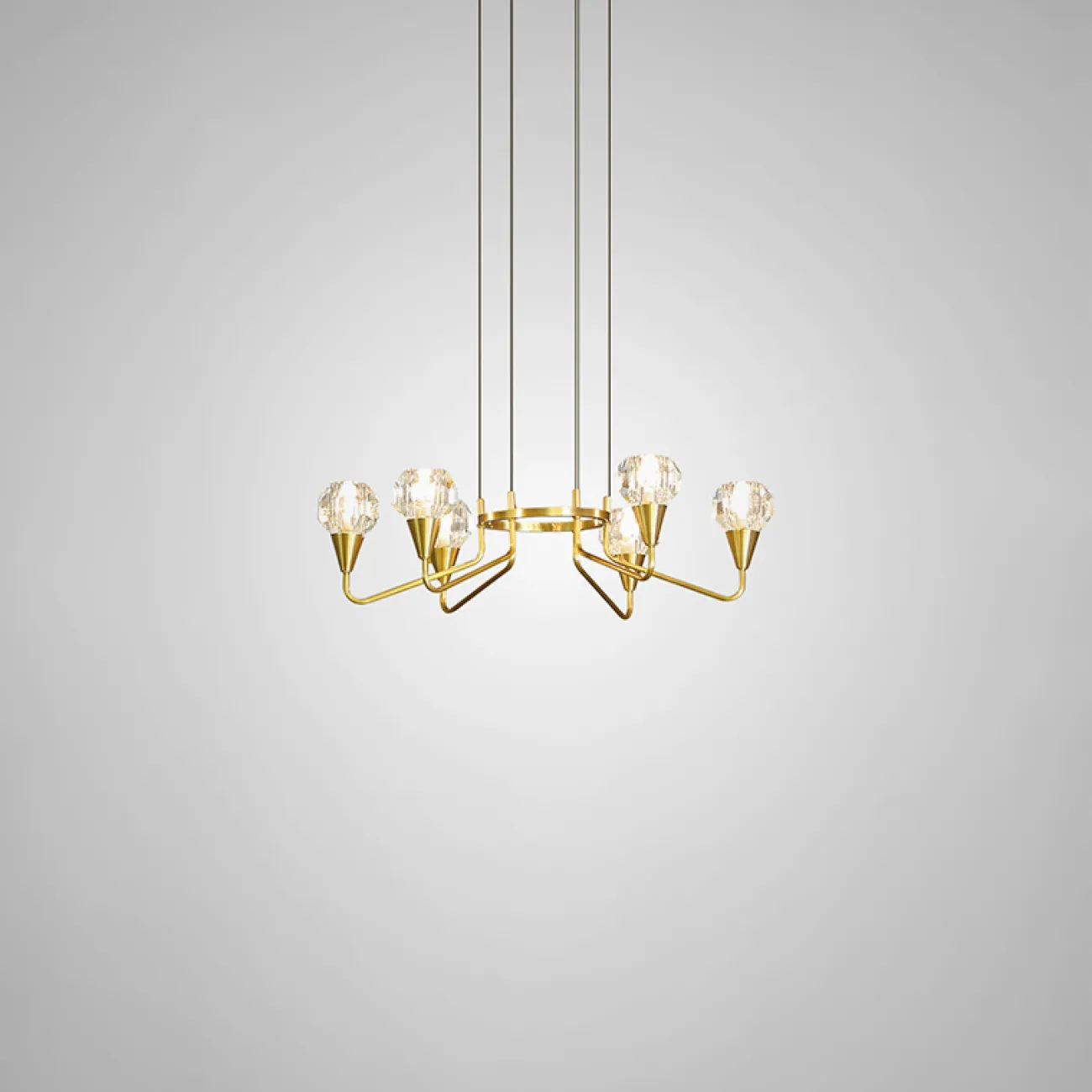 Подвесная люстра с плафонами из граненого стекла CREIL