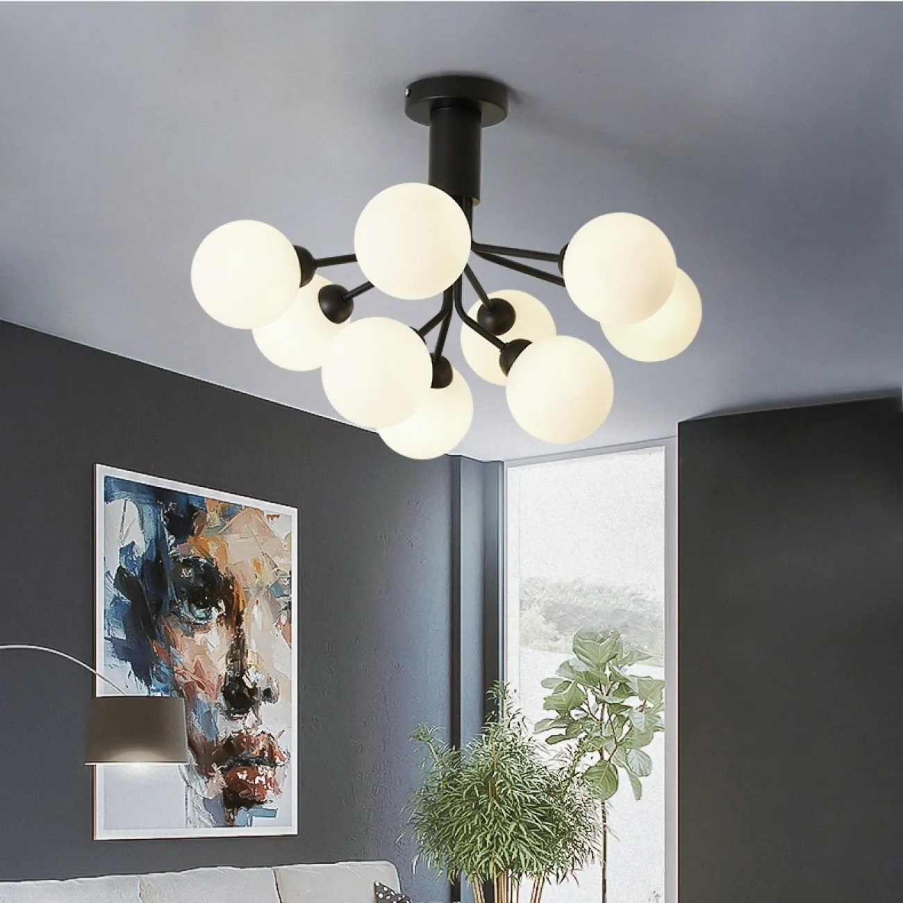 Потолочная люстра с матовыми стеклянными плафонами DANNA C