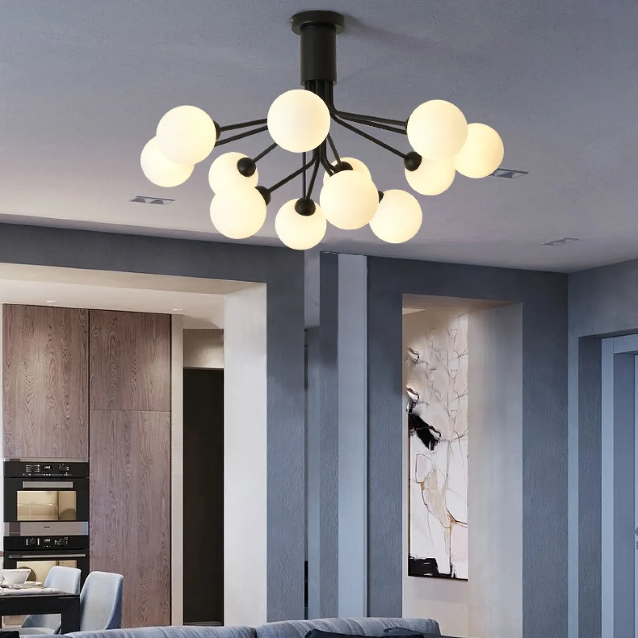 Потолочная люстра с матовыми стеклянными плафонами DANNA C