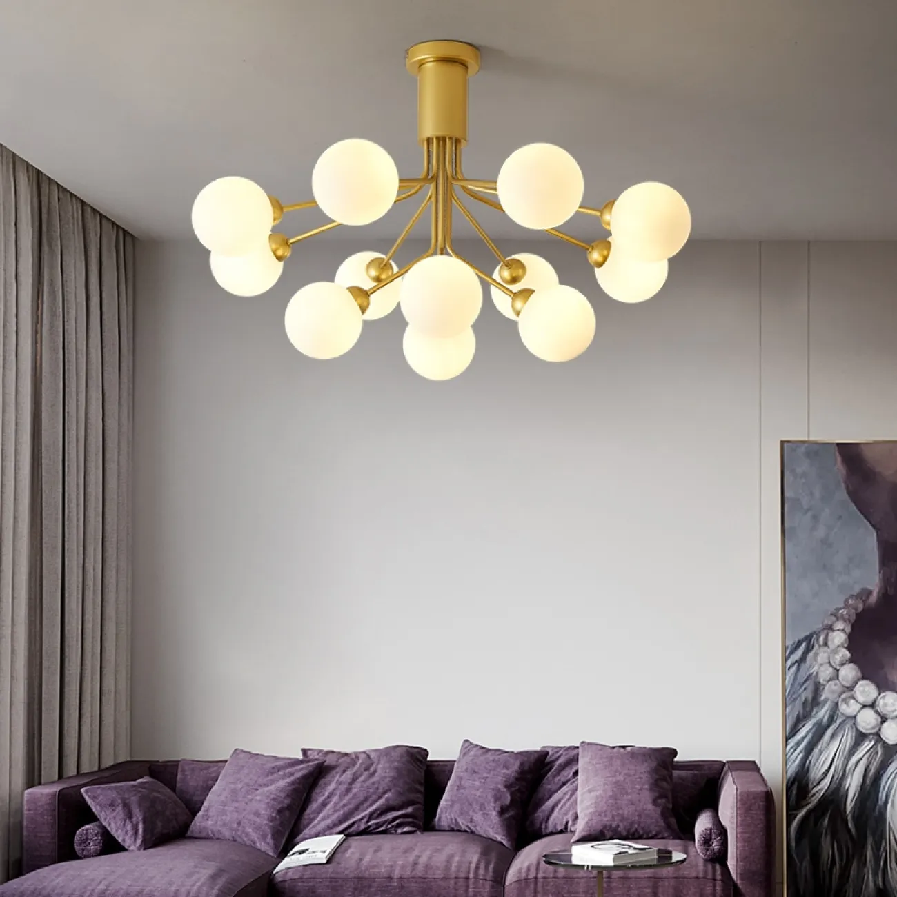 Потолочная люстра с матовыми стеклянными плафонами DANNA C