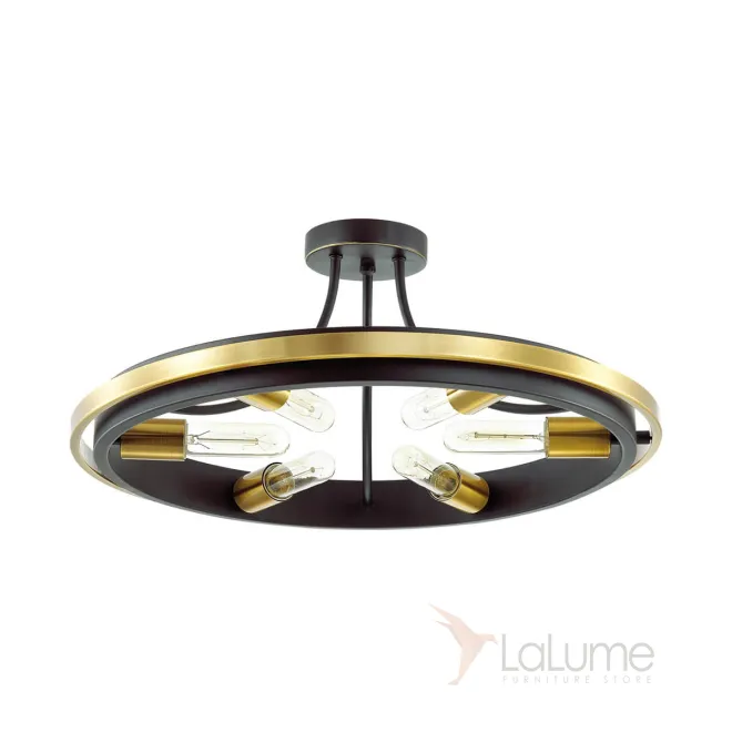 Потолочная люстра в стиле лофт в виде двух концентрических обручей с направленными к центру лампами DAVOS