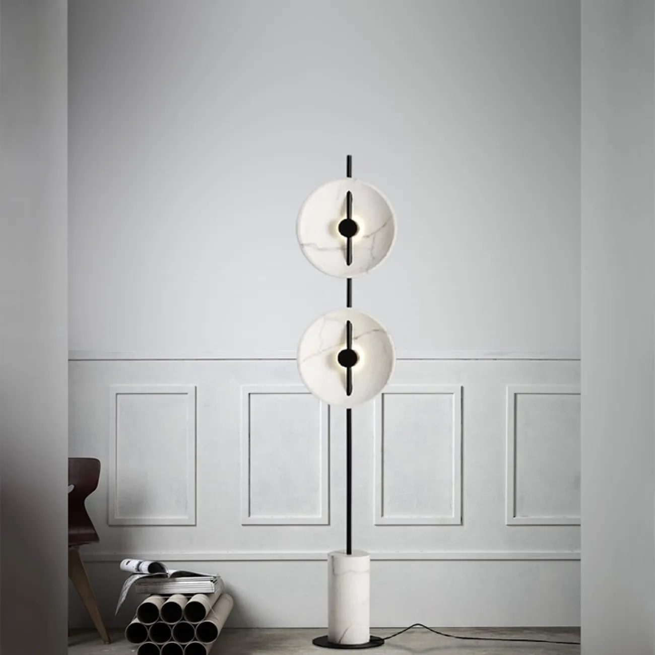 Дизайнерский торшер из искусственного мрамора DELANO FL