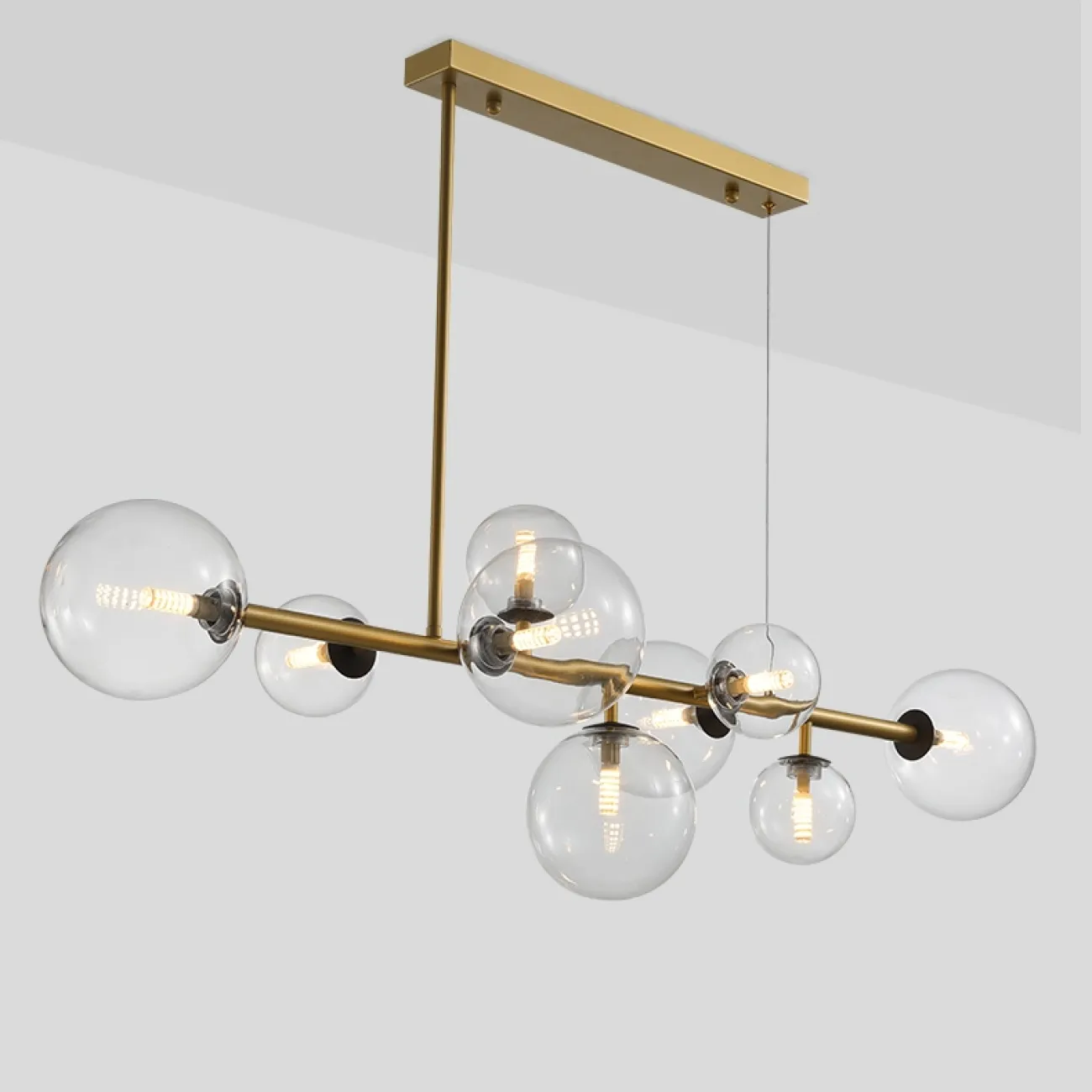 Дизайнерская люстра со стеклянными плафонами DOMINGO LONG Дизайнерская люстра со стеклянными плафонами DOMINGO LONG