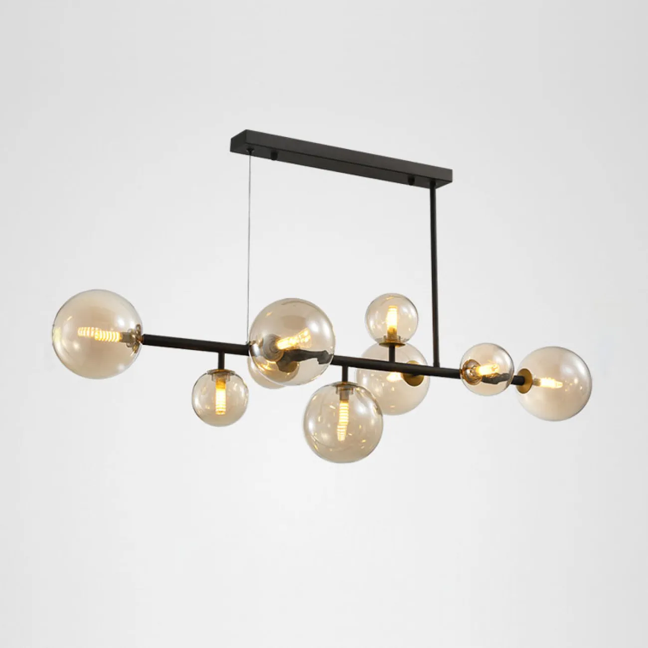 Дизайнерская люстра со стеклянными плафонами DOMINGO LONG Дизайнерская люстра со стеклянными плафонами DOMINGO LONG