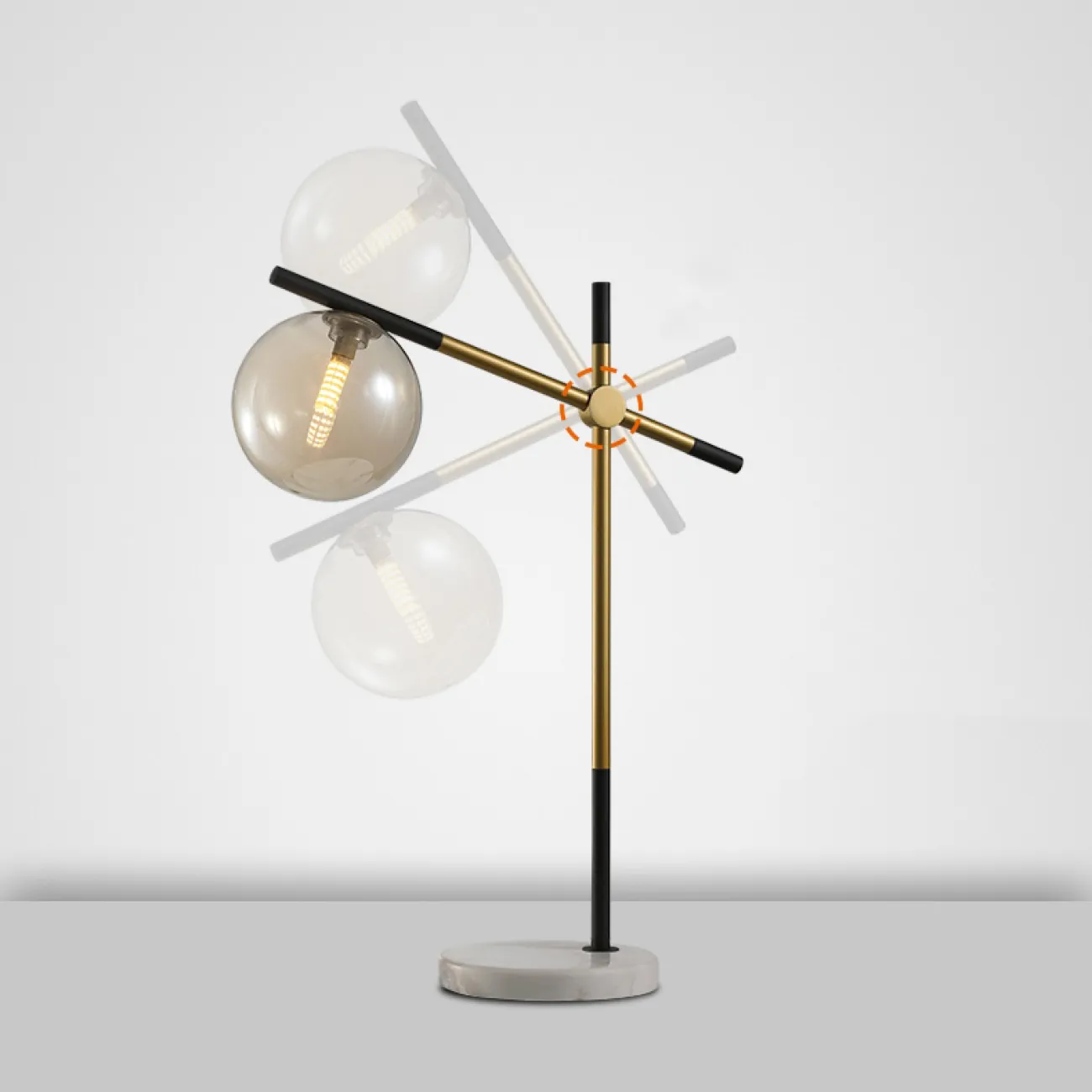 Минималистская настольная лампа со стеклянным плафоном DOMINGO TAB Минималистская настольная лампа со стеклянным плафоном DOMINGO TAB