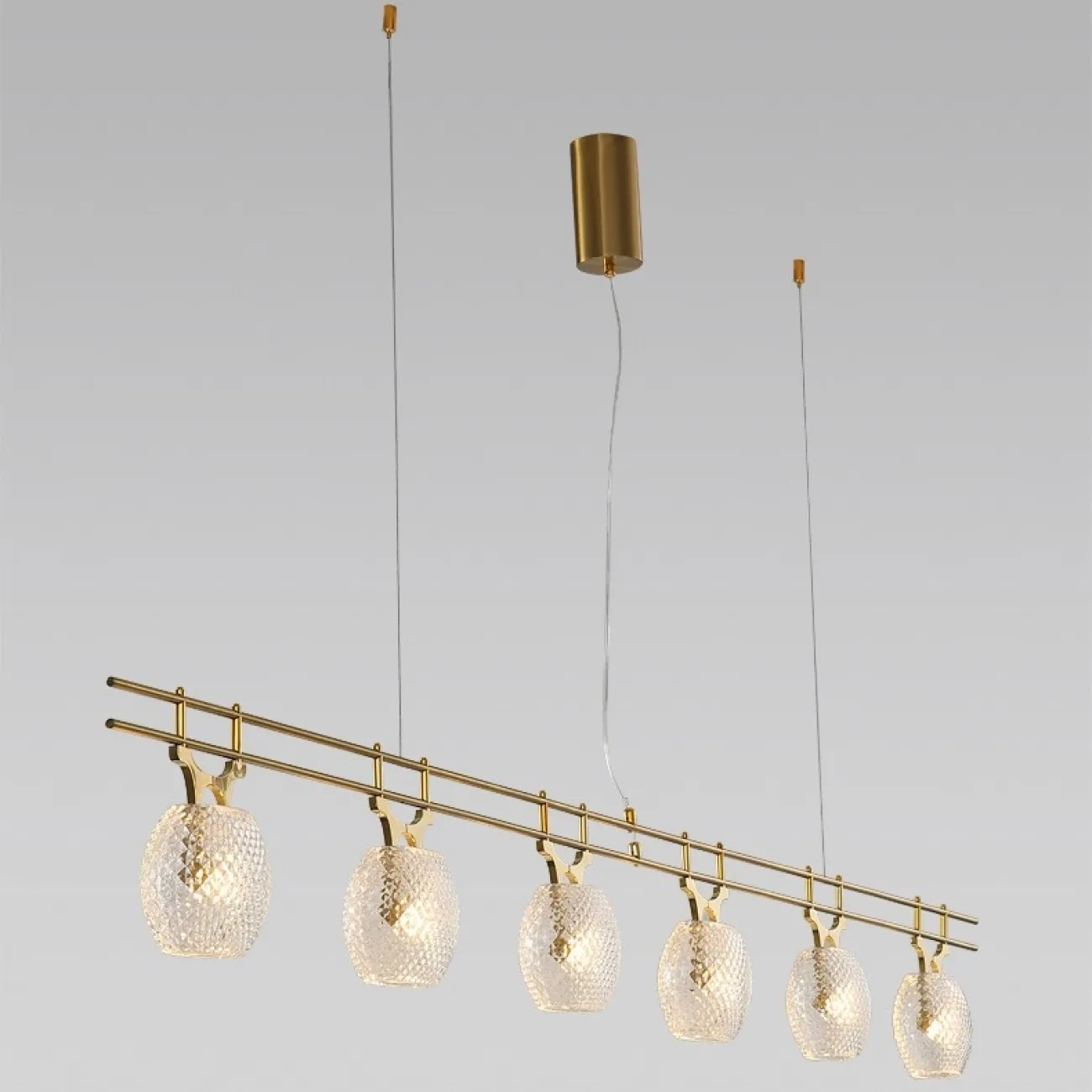 Кольцевая люстра с плафонами из рифленого стекла DORIS