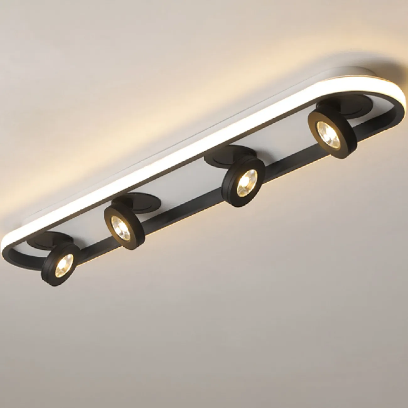 Потолочный светильник с точечными источниками и светодиодной фоновой подсветкой ETEL LONG