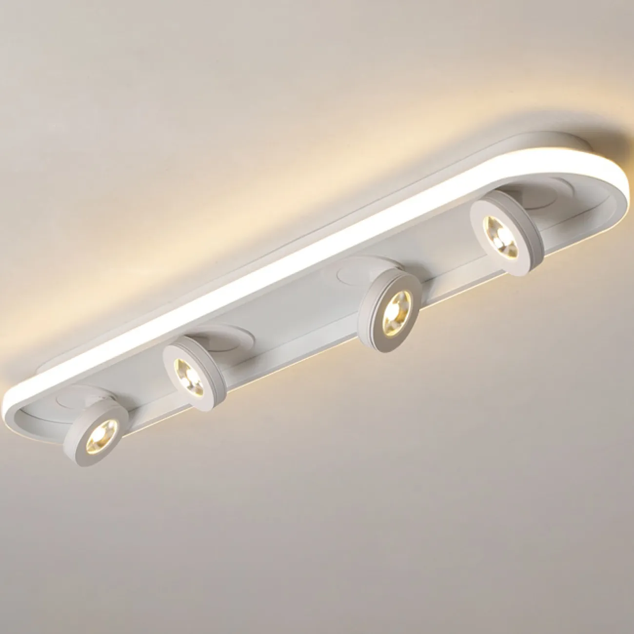 Потолочный светильник с точечными источниками и светодиодной фоновой подсветкой ETEL LONG