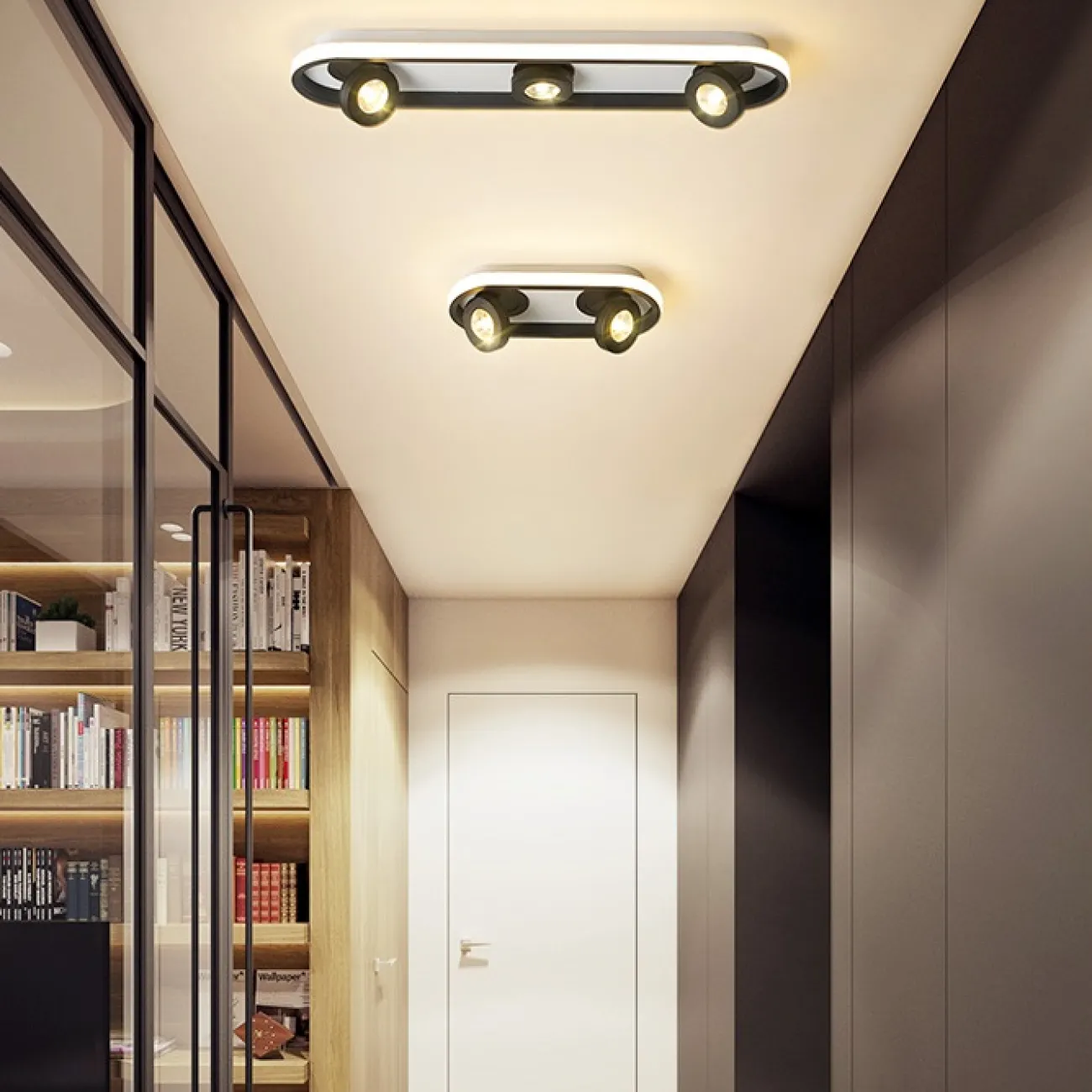 Потолочный светильник с точечными источниками и светодиодной фоновой подсветкой ETEL LONG