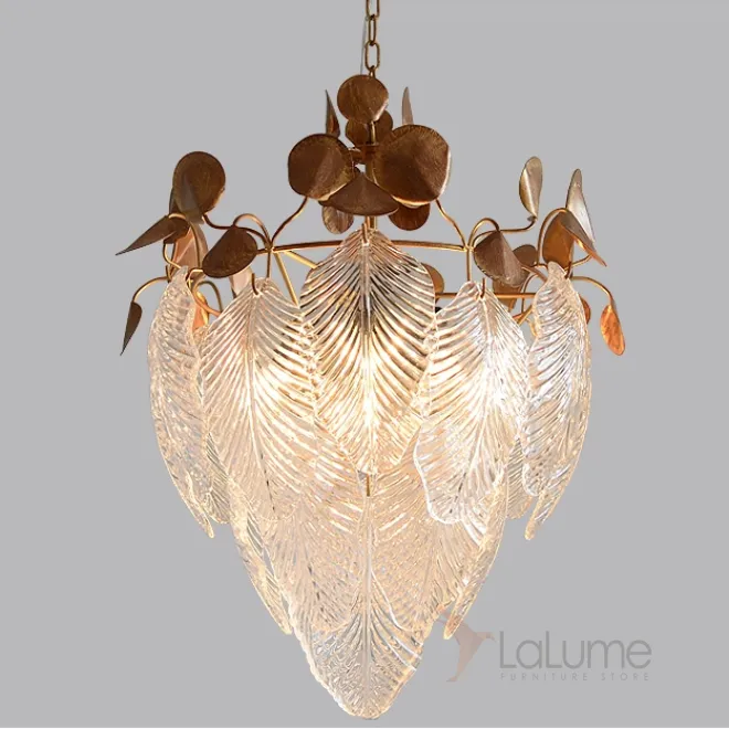 Люстра с декором из стеклянных листьев FELICIA