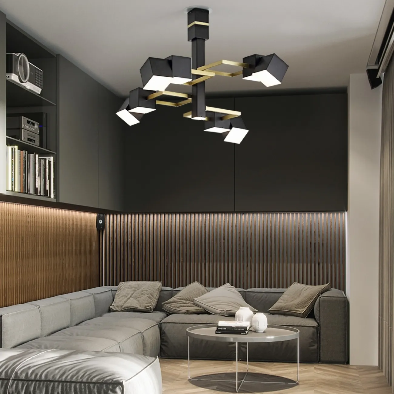 Дизайнерский потолочный светильник геометрической формы FRAME Дизайнерский потолочный светильник геометрической формы FRAME