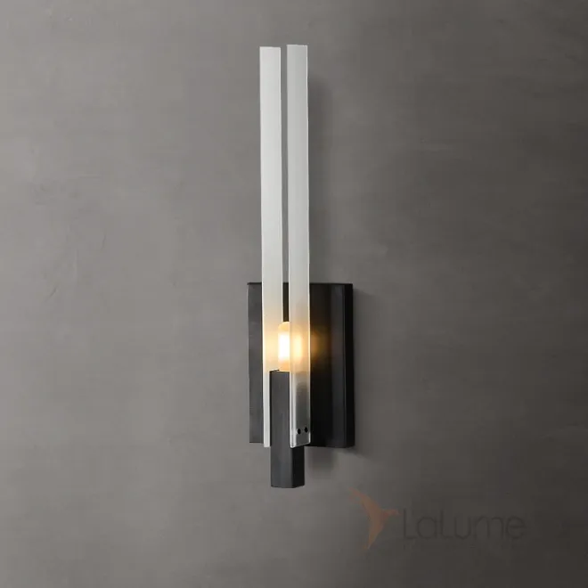 Настенный светильник с матовыми стеклянными пластинами на каркасе цвета темной патиныGIVA WALL