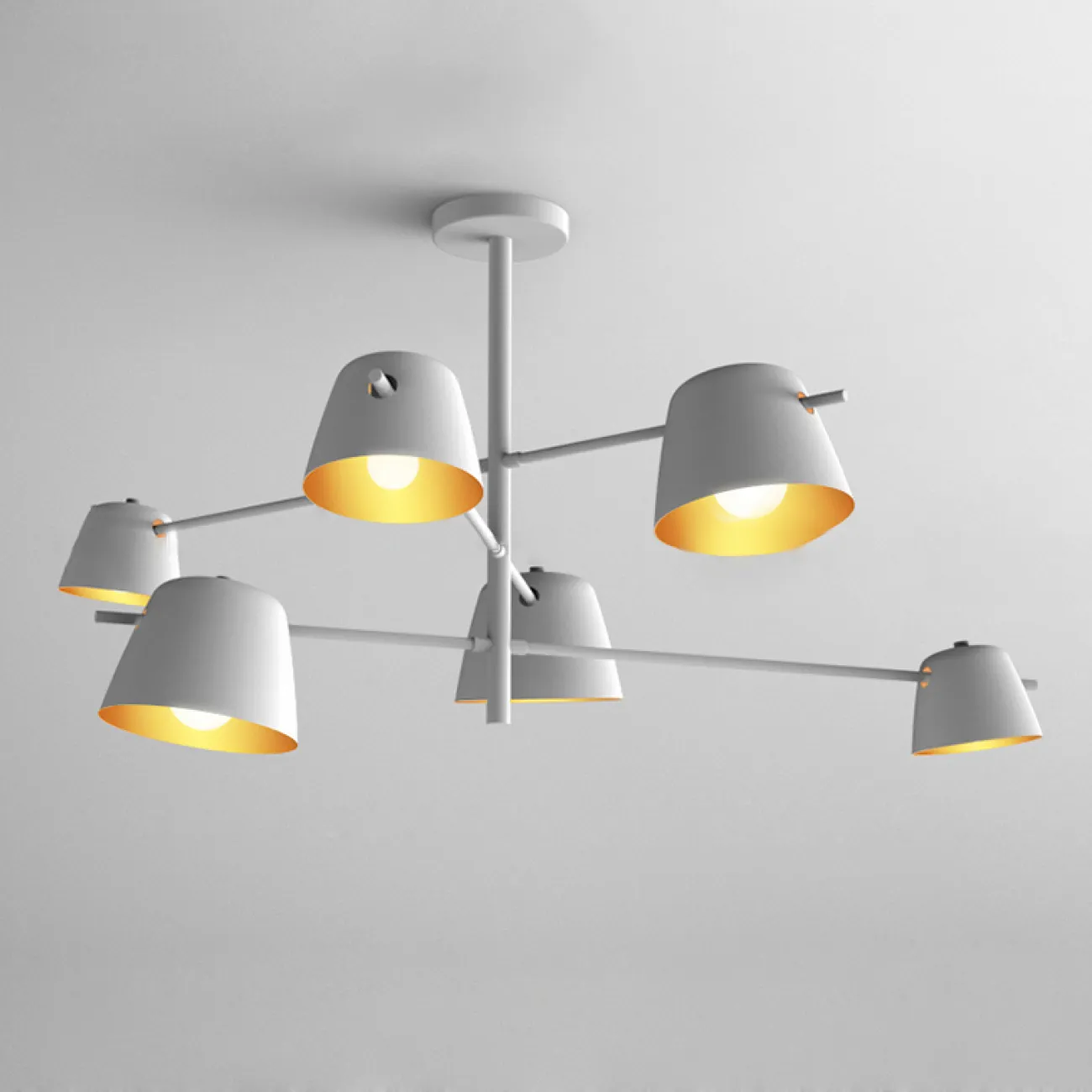 Люстра в скандинавском стиле с плафонами на поворотных штангах GODA