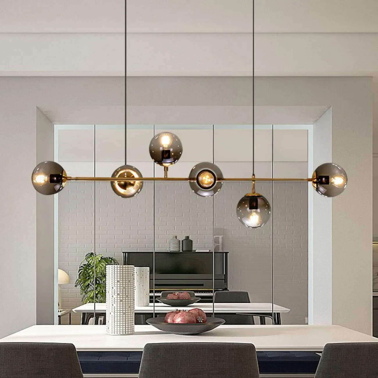 Подвесной светильник в скандинавском стиле со стеклянными плафонами HAGGE Подвесной светильник в скандинавском стиле со стеклянными плафонами HAGGE