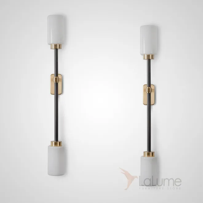 Серия настенных-бра с плафонами из стекла белого и дымчатого цвета HANSTON