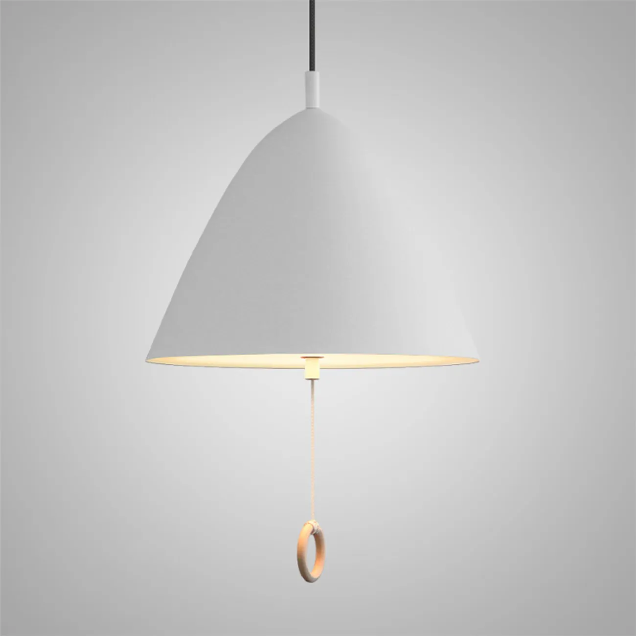 Подвесной светильник HUG с веревочным выключателем.