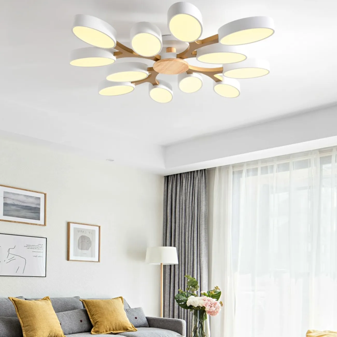 Потолочная люстра с овальными светодиодными плафонами, древовидно расположенными INGALIS