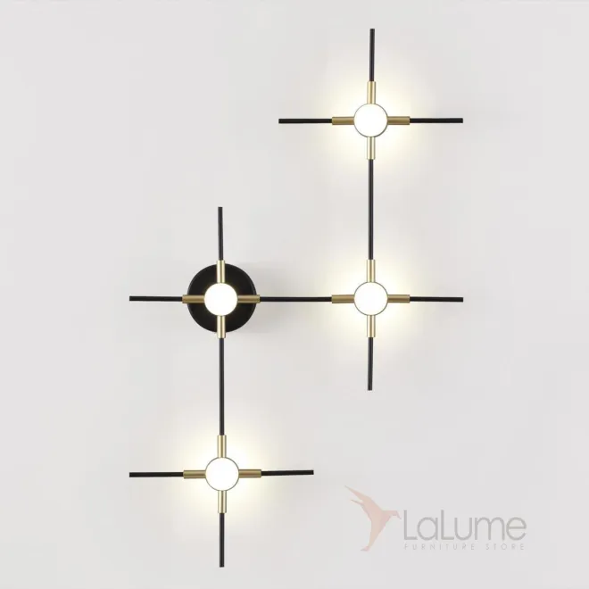 Настенный светильник в виде комбинации стержней со светодиодными источниками на пересечениях INSTANT WALL