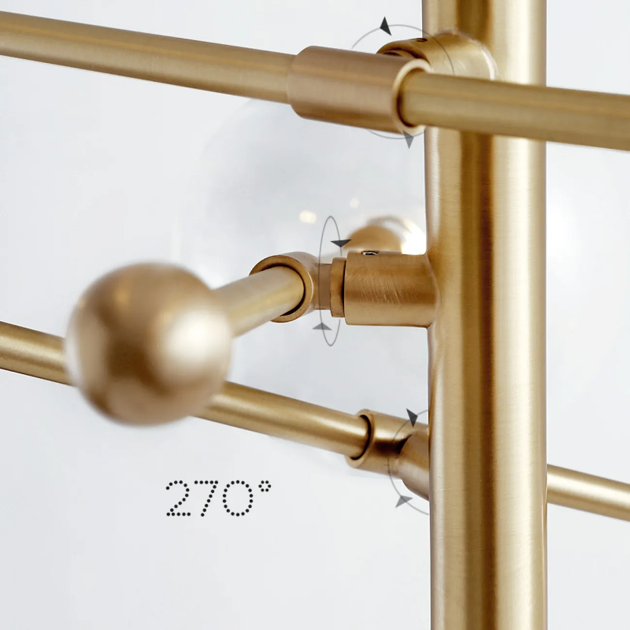 Дизайнерская люстра в стиле постмодерн со стеклянными шаровыми плафонами на подвижных штангах KATRIN