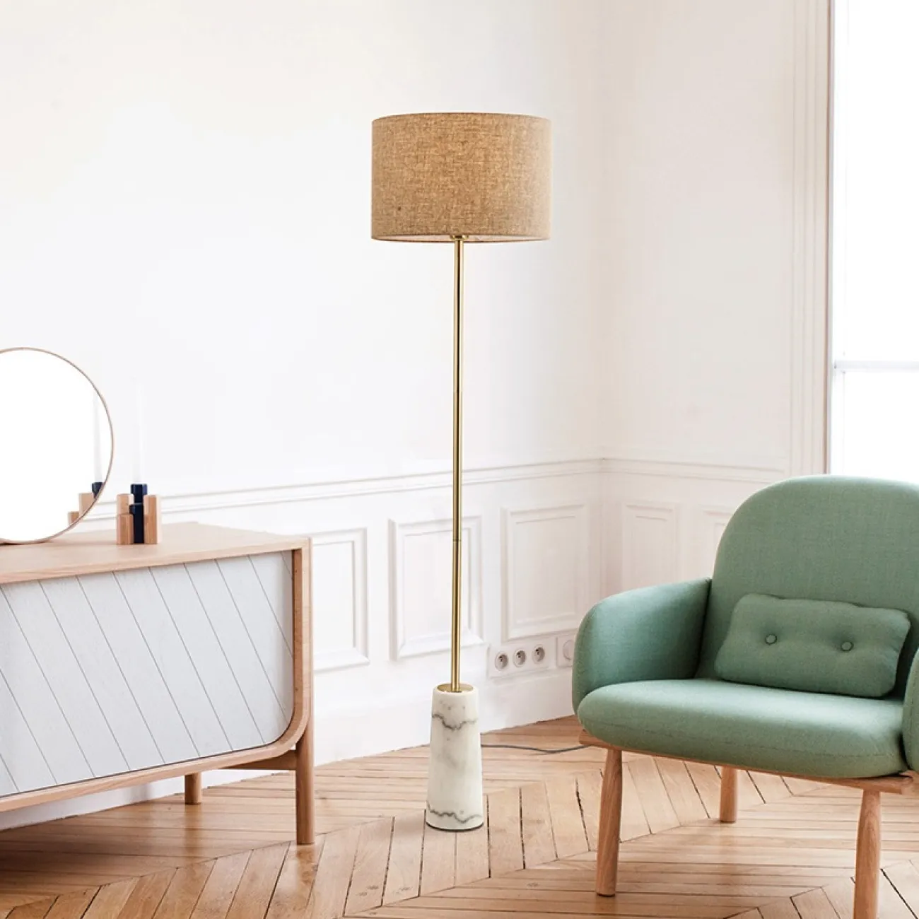 Торшер в скандинавском стиле на мраморном основании KELME FL Торшер в скандинавском стиле на мраморном основании KELME FL