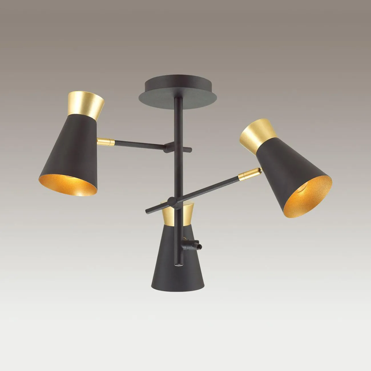 Серия люстр с металлическими плафонами и поворотным механизмом KERTY