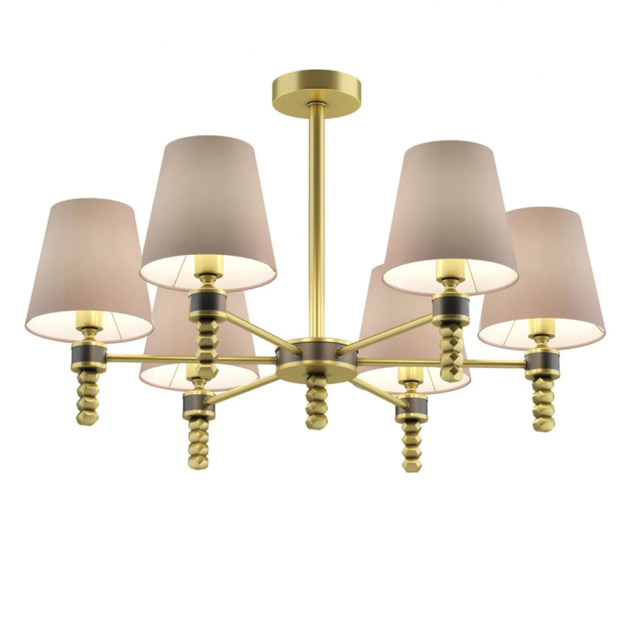 Люстра с классическими плафонами из ткани LINUM